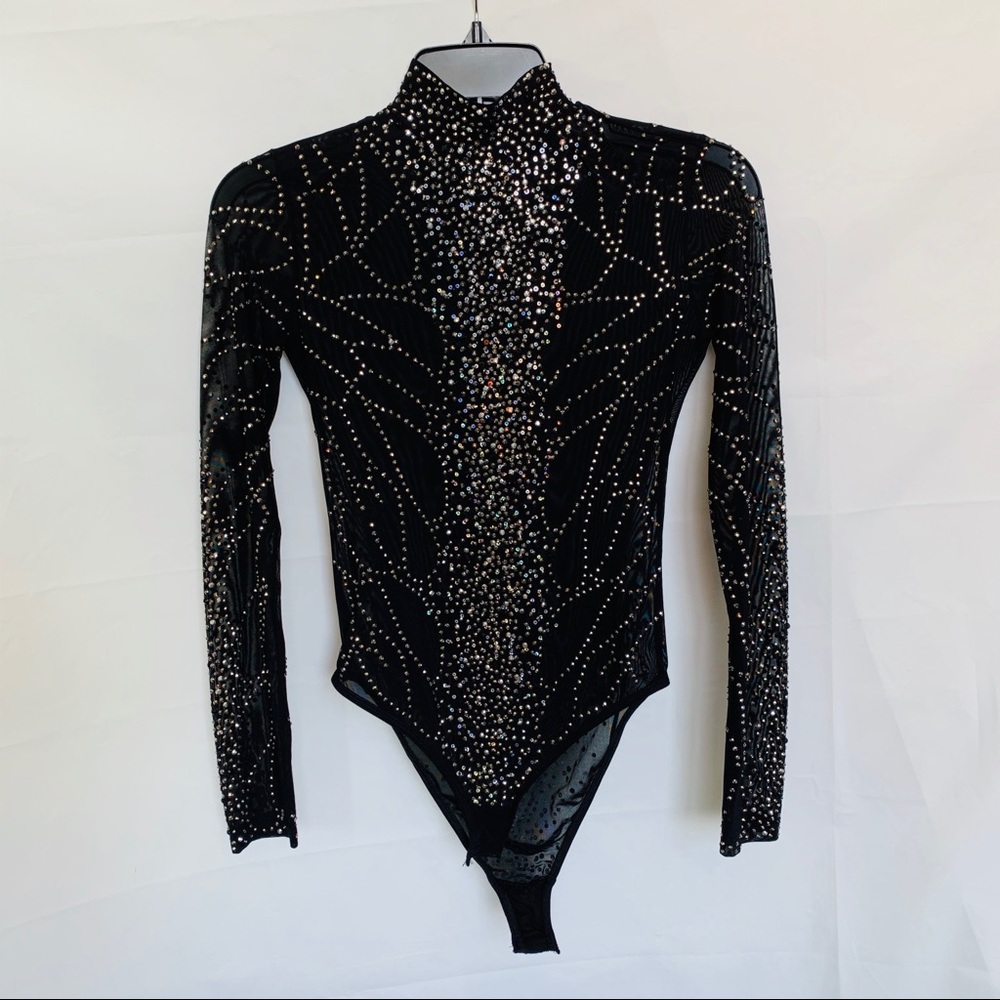 Kikiriki shynny black/silver longsleeve bodysuit
